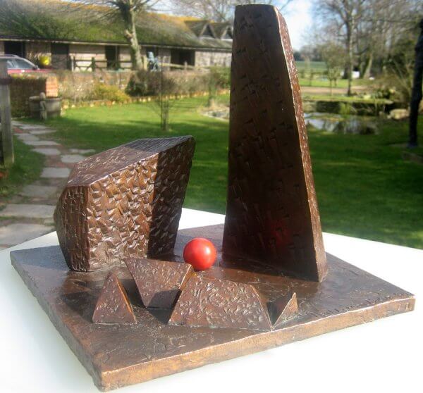 The Lonely Planet - abstract bronze sculpture in the ballhead series