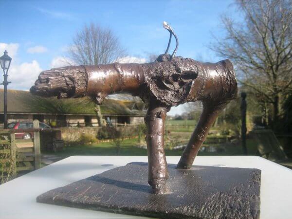 Wishbone - bronze sculpture