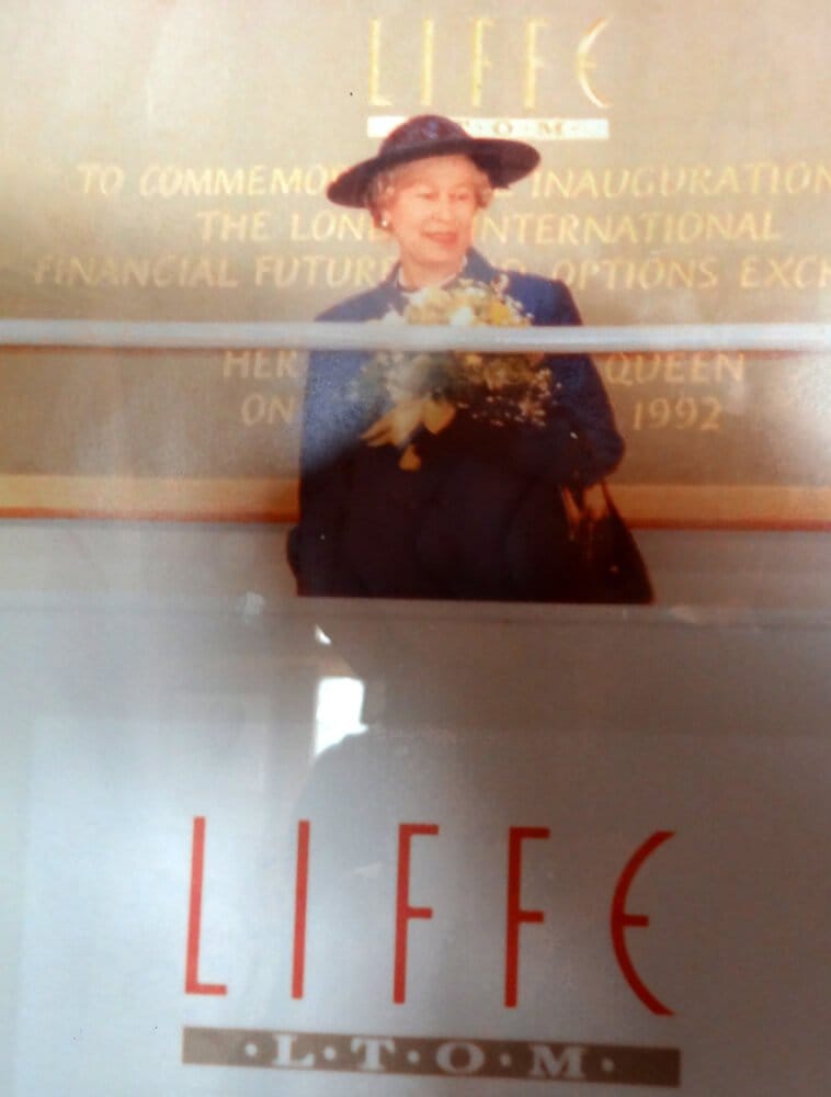 HM THE QUEEN opening LIFFE in 1992