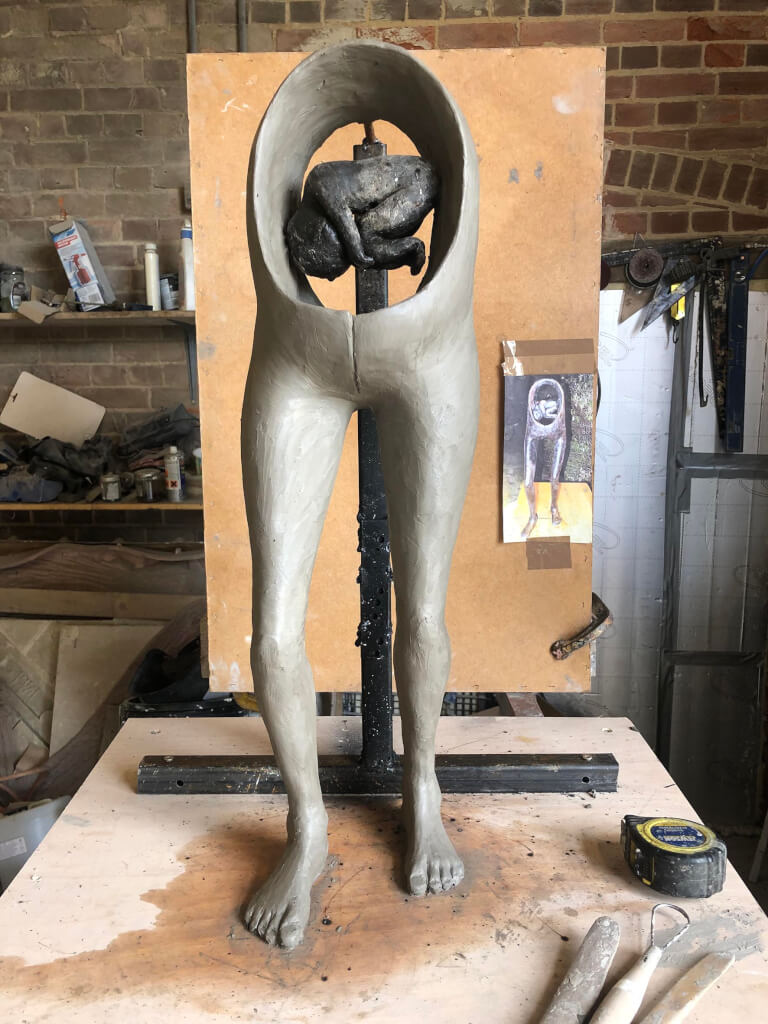 The sculpture in-situ