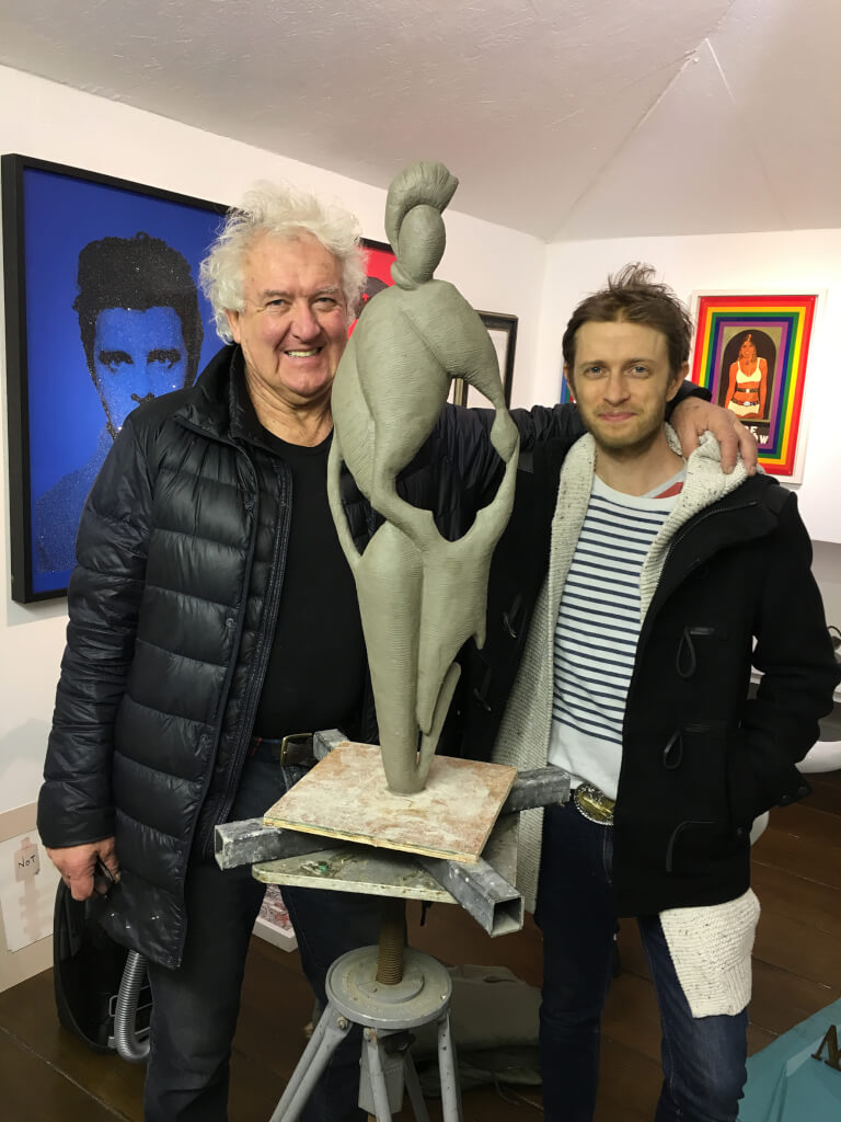 Greg & Neil in the modelling studio with the newly finished clay sculpture.